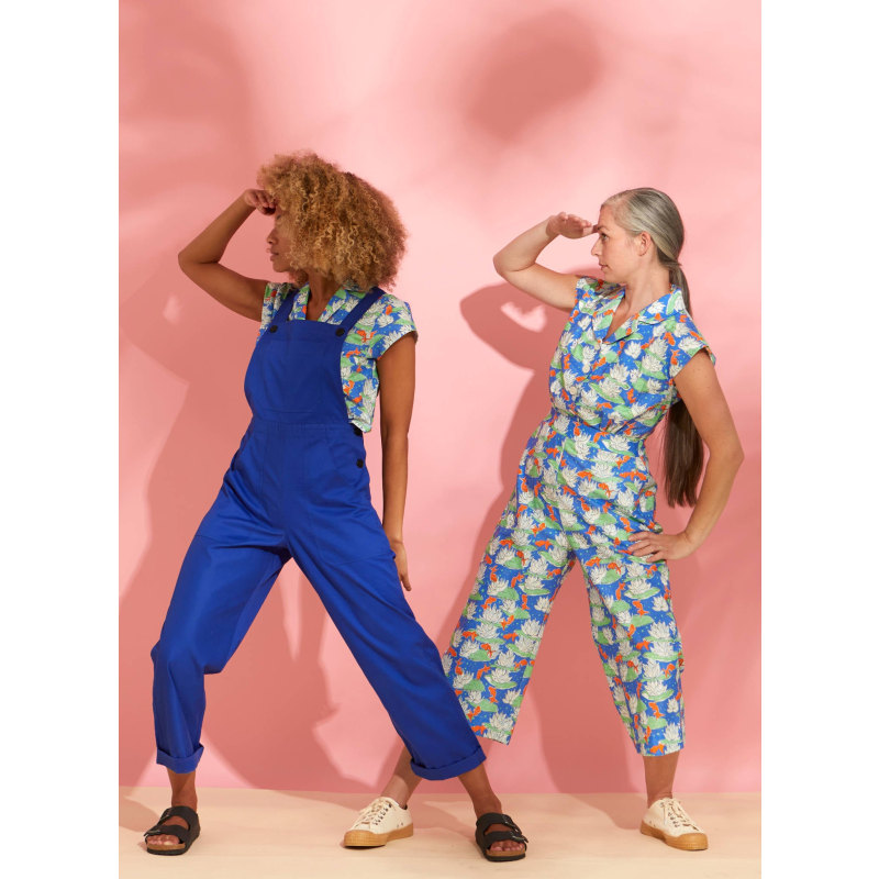 Francesca's blue jumpsuit top