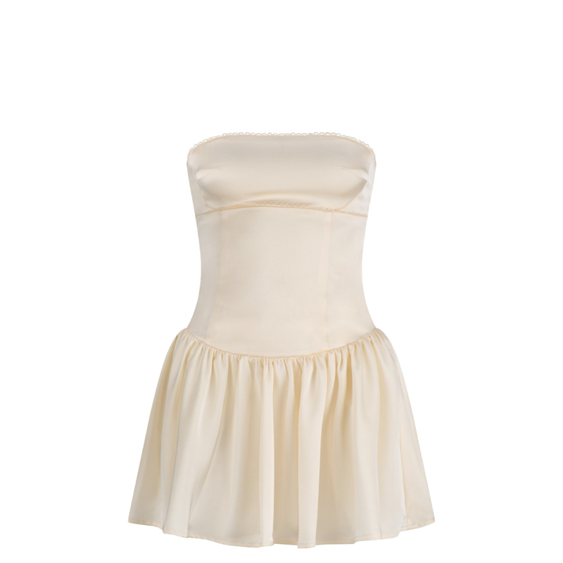 Franci Mini Dress - Creme | Zarfie | Wolf & Badger Franci Mini Dress - Creme | Zarfie | Wolf & Badger