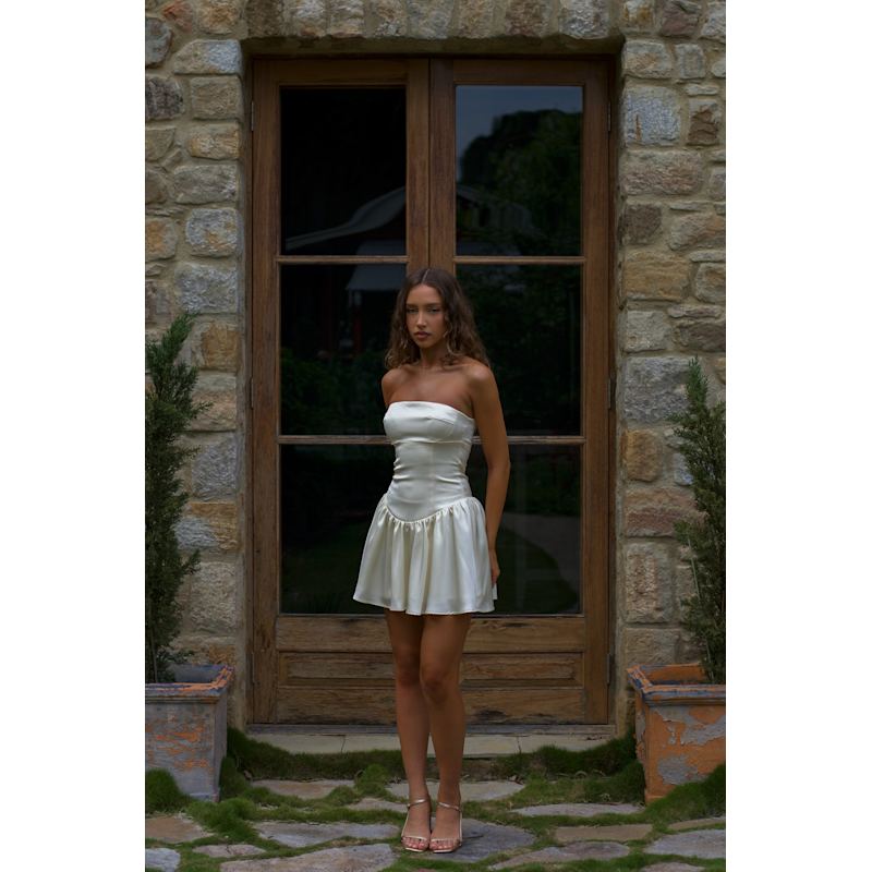 Franci Mini Dress - Creme | Zarfie | Wolf & Badger Franci Mini Dress - Creme | Zarfie | Wolf & Badger