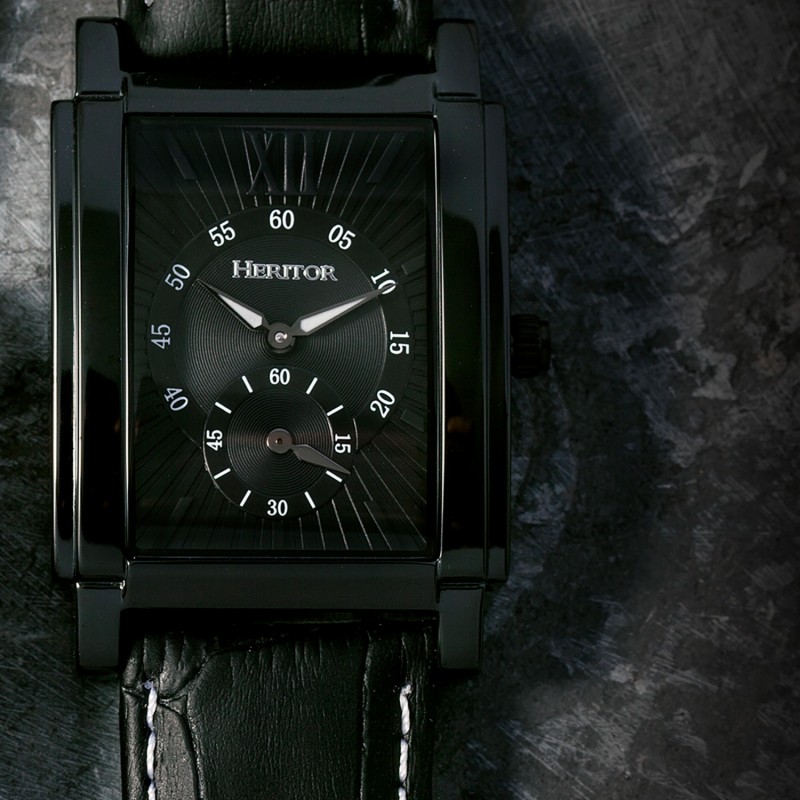 Thumbnail of Frederick Leather-Band Watch with Seconds Sub-Dial - Black image