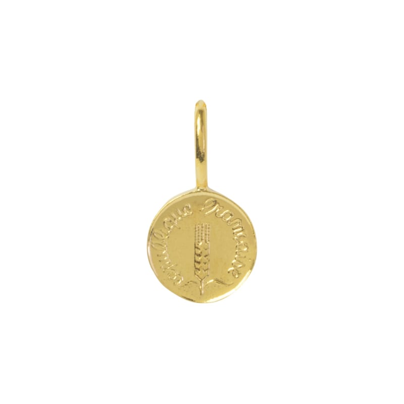 Thumbnail of French Centime Coin Charm Gold Plated Necklace image