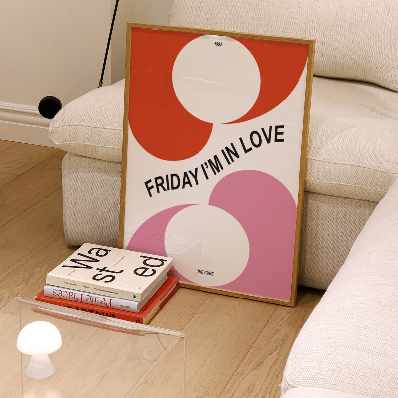 Thumbnail of Friday I'm In love the cure music inspired Giclée Art Print A3 image