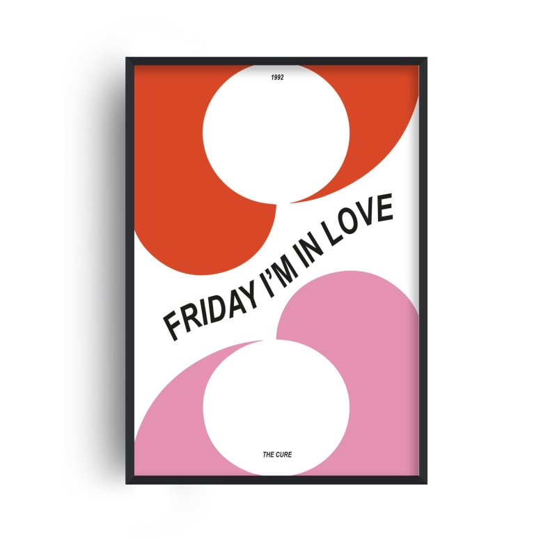 Thumbnail of Friday I'm In love the cure music inspired Giclée Art Print A2 image