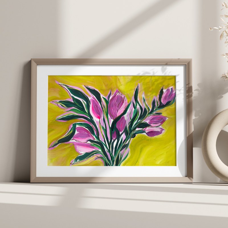 Thumbnail of Friends Are Like Flowers - Abstract Floral Print image