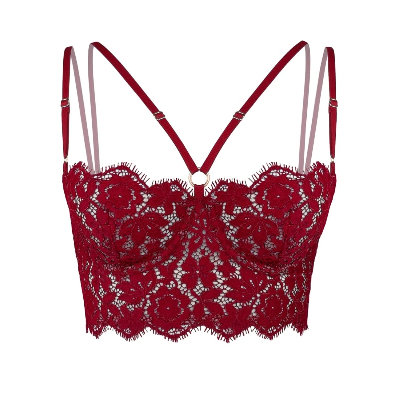 Monique Morin Lingerie Frisson Scoop Demi Bra Bloodstone on