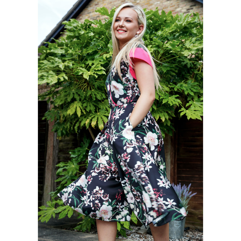 Thumbnail of Beverly Black Jumpsuit In Botanical Print image