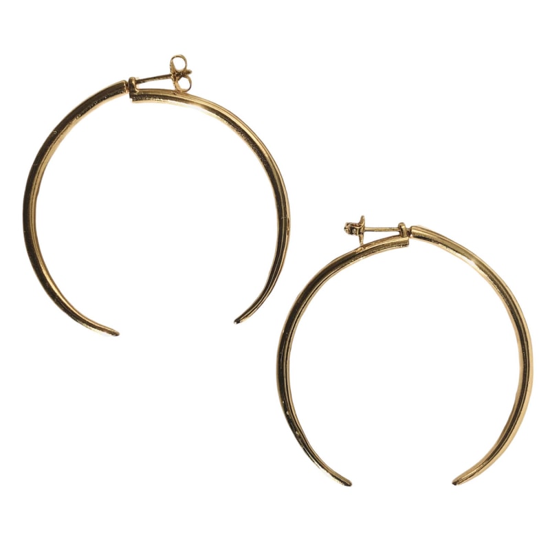 Front Back Hoop Earrings Gold by AKI ROC JEWELRY