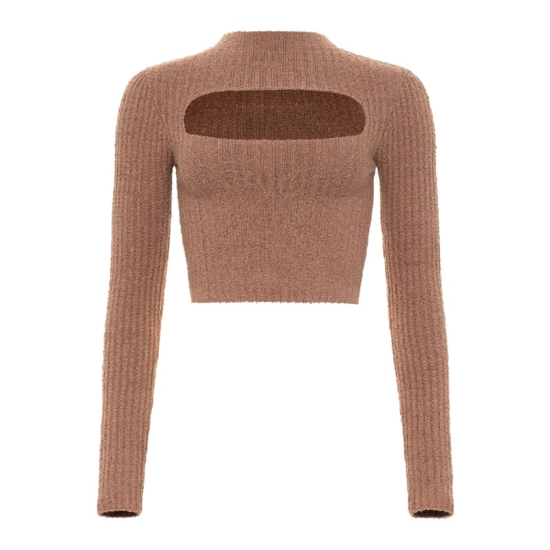 Front cut deals out sweater