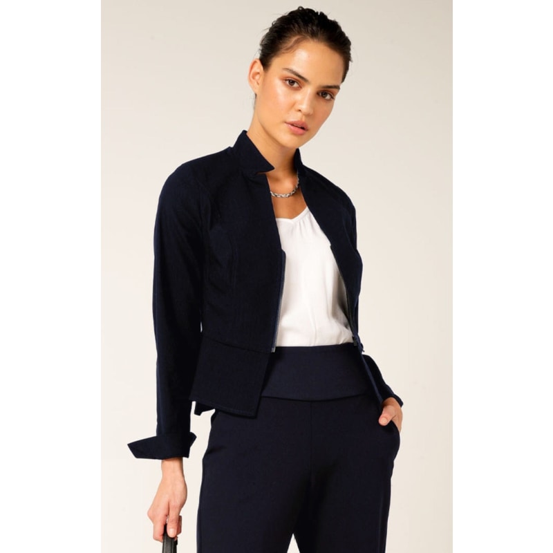Zip up peplum jacket online