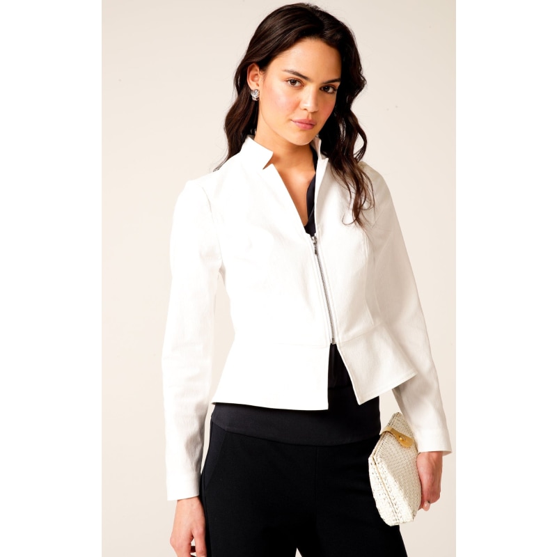 Zip up peplum jacket store