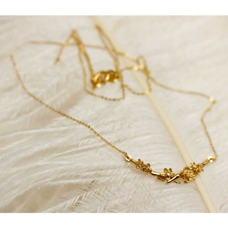 Thumbnail of Cherry Blossom Branch Necklace – Gold image
