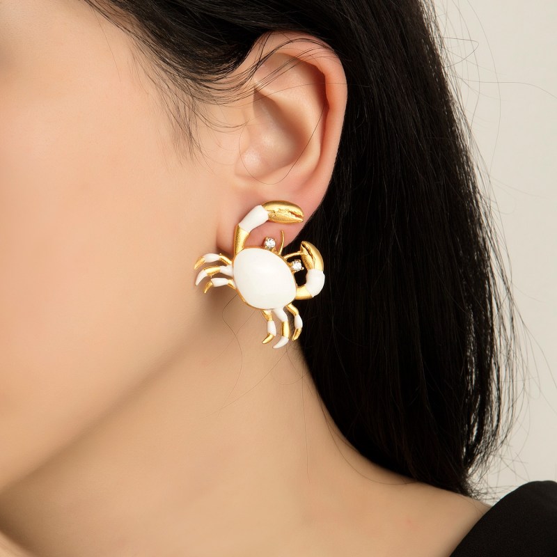 Thumbnail of White Crab Earrings image