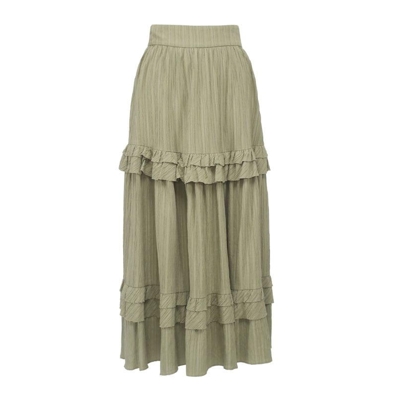 Thumbnail of Long Pleated Skirt With Tiered Ruffles image