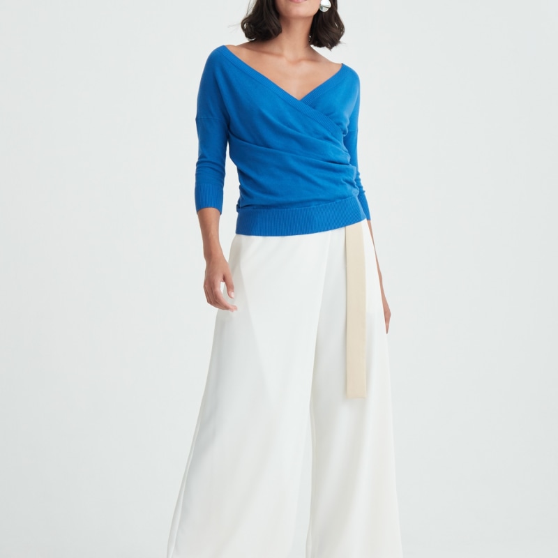 Thumbnail of Knitted Wrap Top Sleeves In Royal Blue image