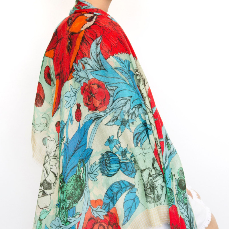 Thumbnail of Cashmere Silk Fox Teal Scarf image