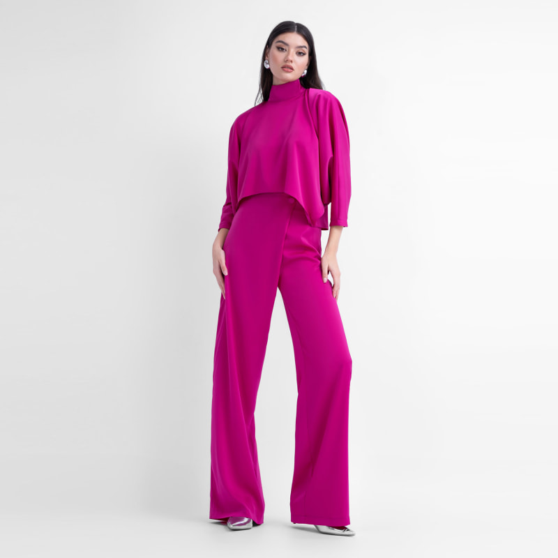 Fuchsia wide leg trousers new arrivals