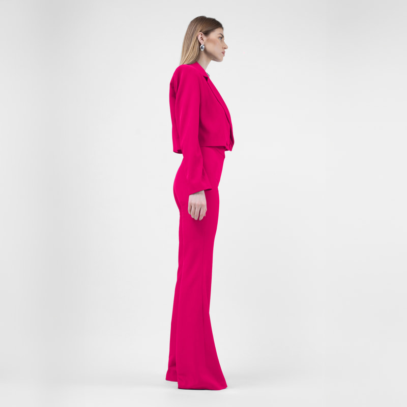 Thumbnail of Fuchsia High-Waisted Flared Trousers image