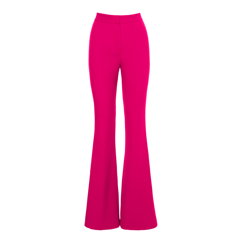 Thumbnail of Fuchsia High-Waisted Flared Trousers image