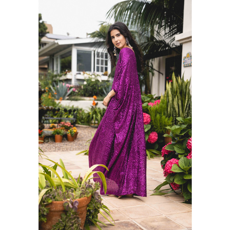 Women Fuchsia Solid New Age Kaftan Dress