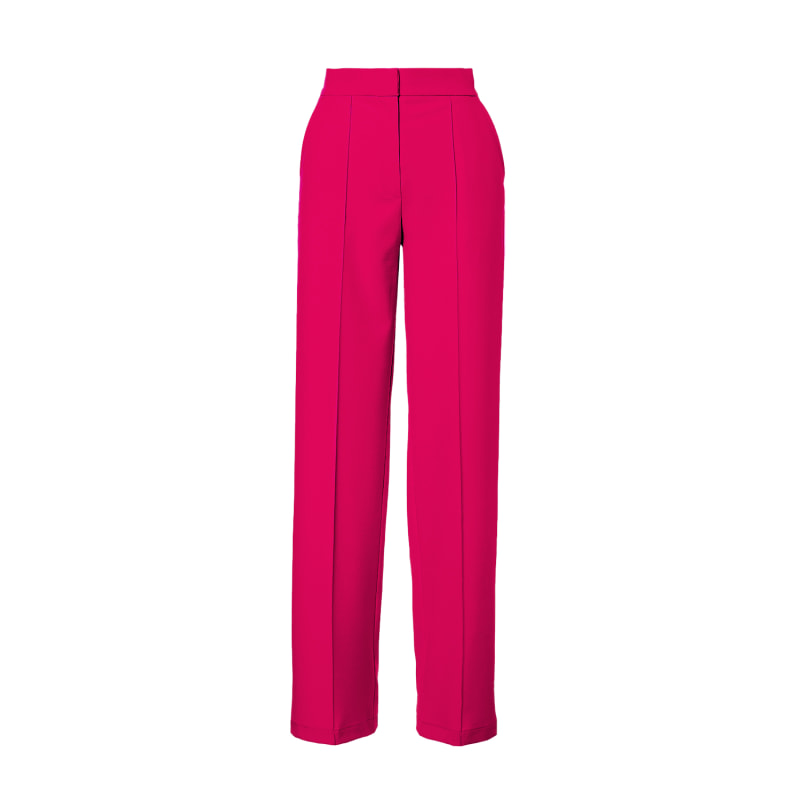 Thumbnail of Fuchsia Straight-Cut Trousers With Stripe Detail image