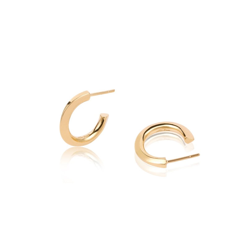 Thumbnail of Gaudi Silver Basic Hoop Ring Earrings Yellow Gold image