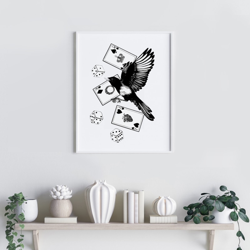 Thumbnail of 'Mysterious Magpie' - Fine Art Print A5 image