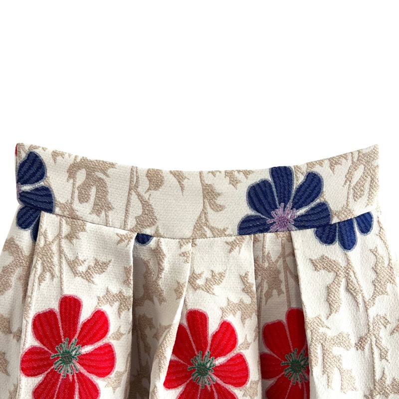 Thumbnail of Full Midi Skirt In Floral Off White image