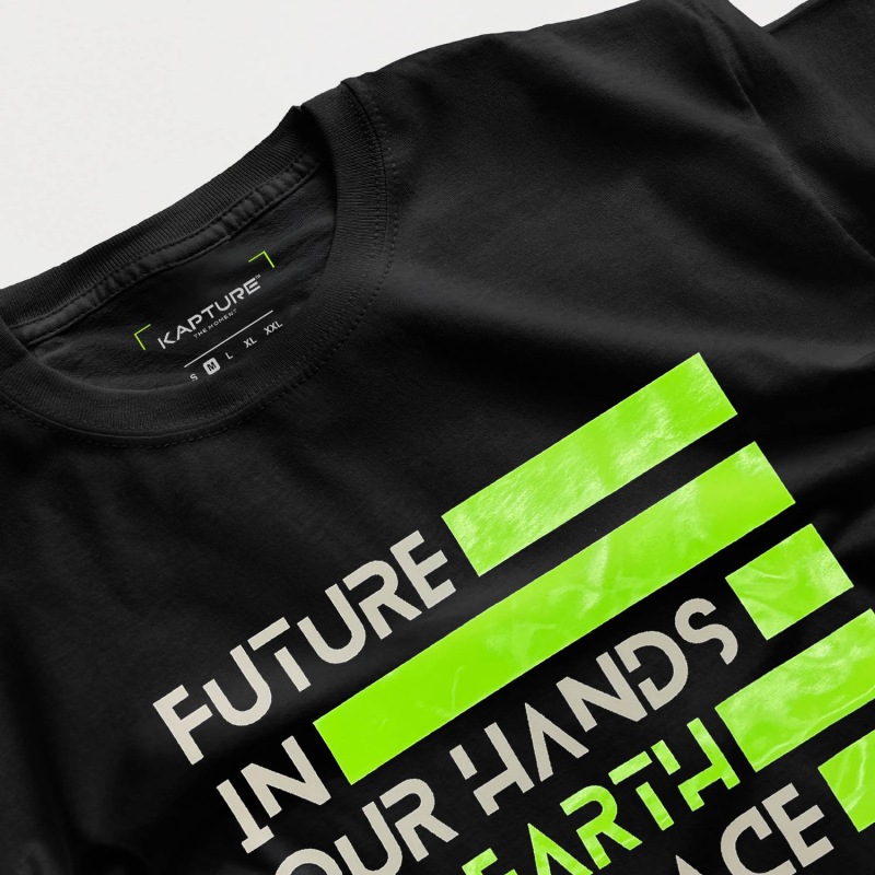 Thumbnail of Furture In Our Hands On Earth And Space Printed Tee - Black image