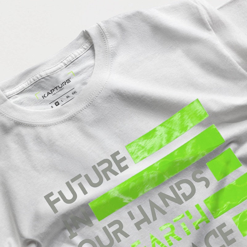 Thumbnail of Furture In Our Hands On Earth And Space Printed Tee - White image