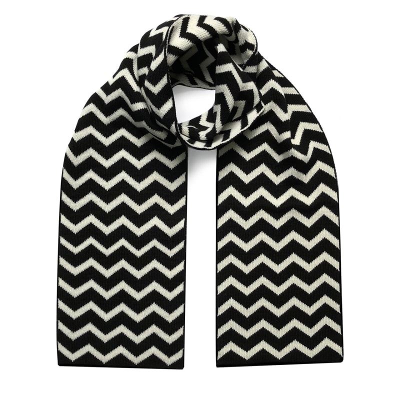 Thumbnail of Chevron Wool & Cashmere Scarf Black image