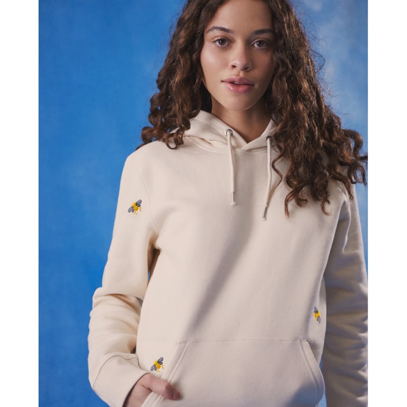 Thumbnail of Bee Embroidered Hoodie Ecru Women image