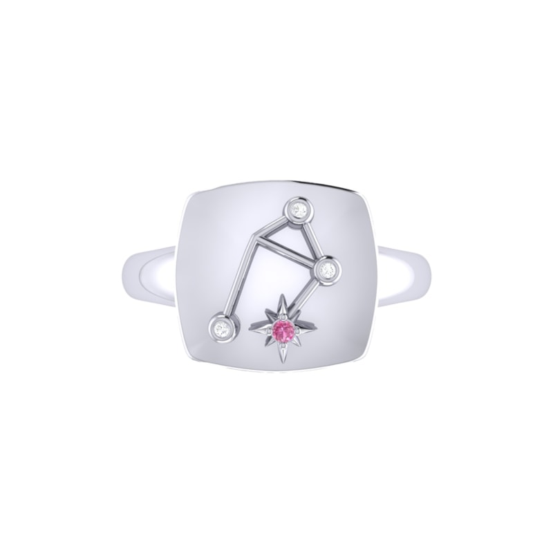 Thumbnail of Libra Scales Constellation Signet Ring In Sterling Silver image