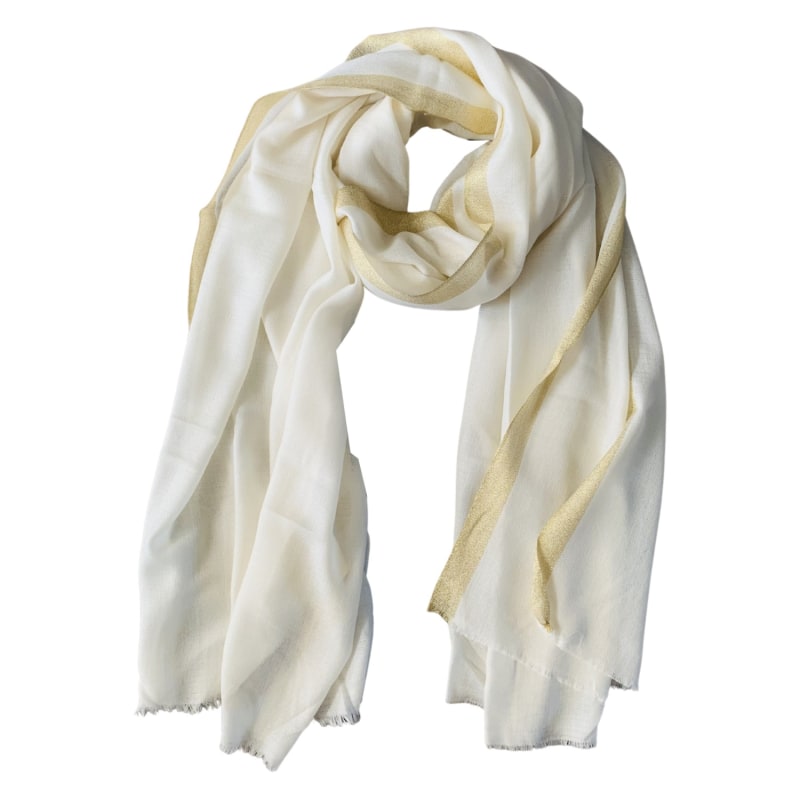 Thumbnail of Nora Cashmere Scarf In Pearl image