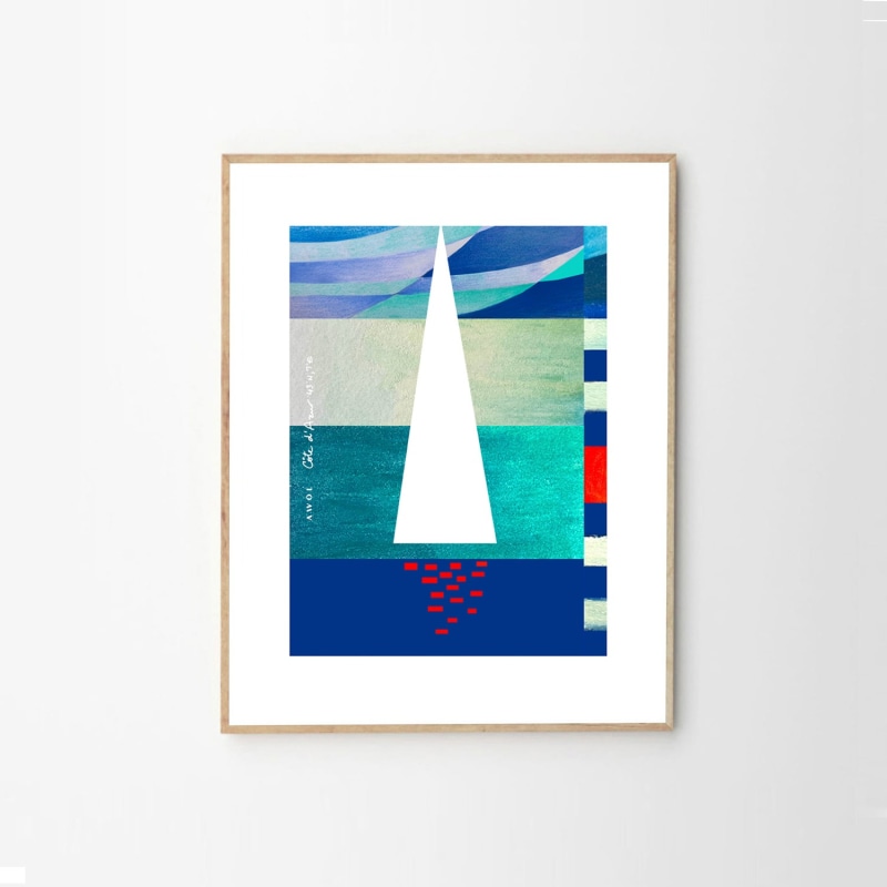 Thumbnail of South Of France Sailboats On The Sea Abstract Art Print image