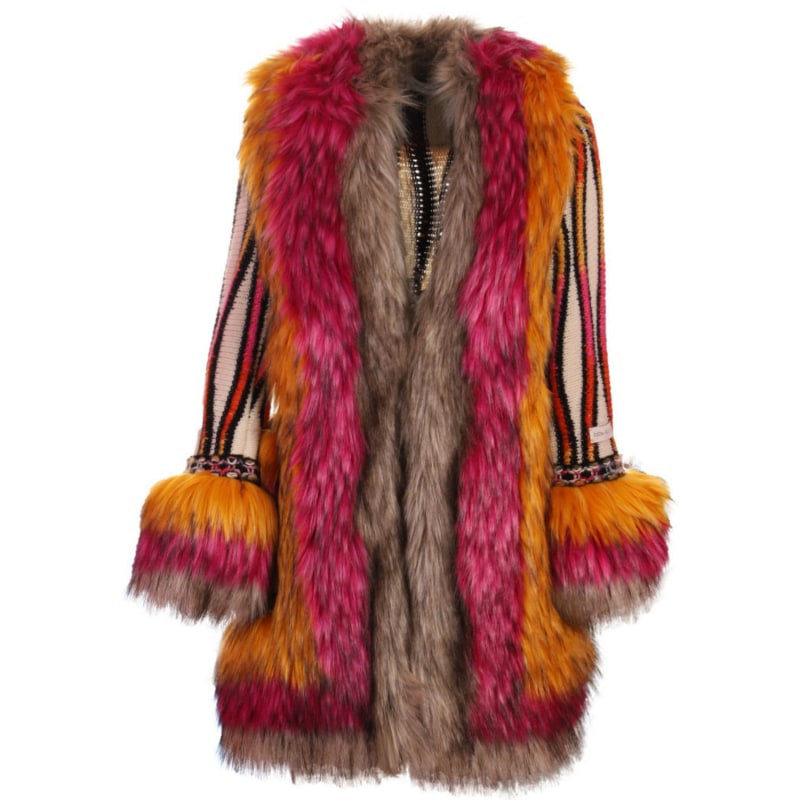 Knitted fur coat clearance