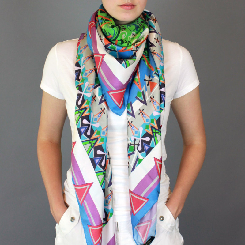 Thumbnail of Silk Scarf With Colorful Seasons image