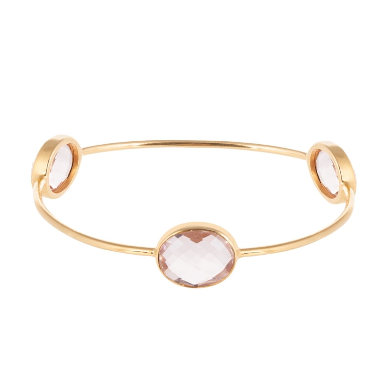 Thumbnail of Sasha Gold Bangle With Pink Quartz image