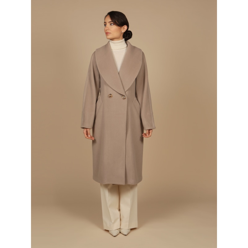 Thumbnail of 'Hepburn' 100% Italian Virgin Wool & Cashmere Coat In Grigio image