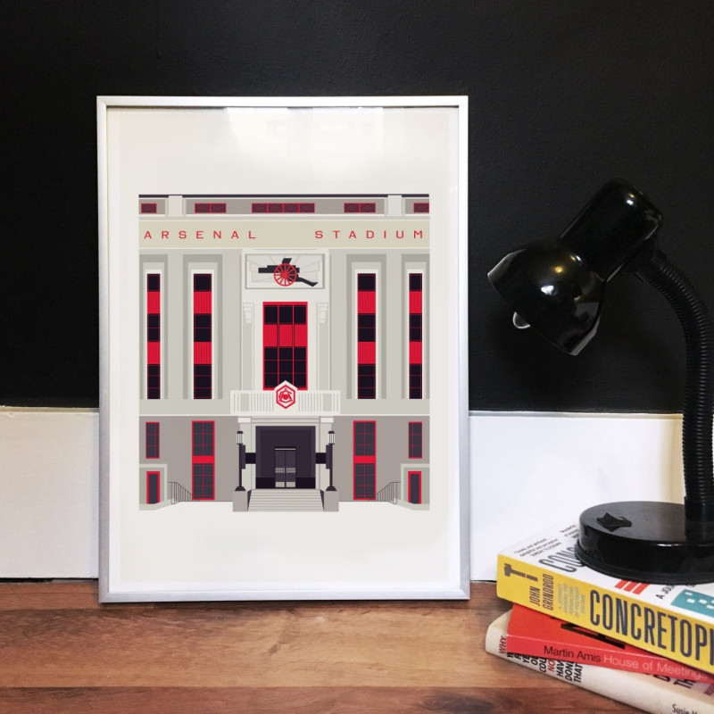 Thumbnail of Art Deco London The Old Arsenal Stadium Art Print image