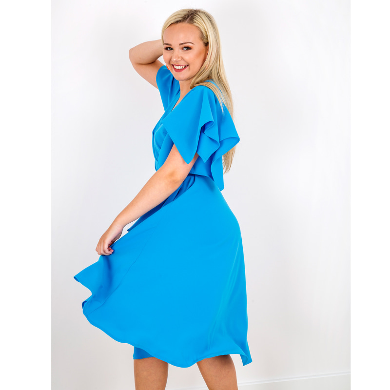 Thumbnail of Leda Blue Dress In French Crepe image