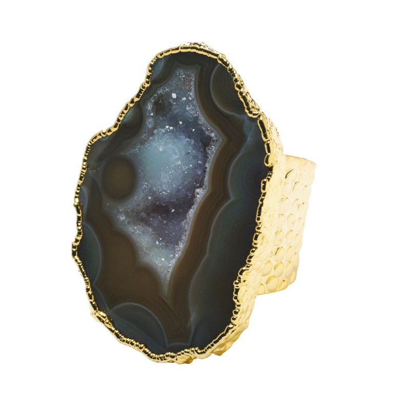 Thumbnail of Neutral Mega Gemstone Gold Statement Ring image