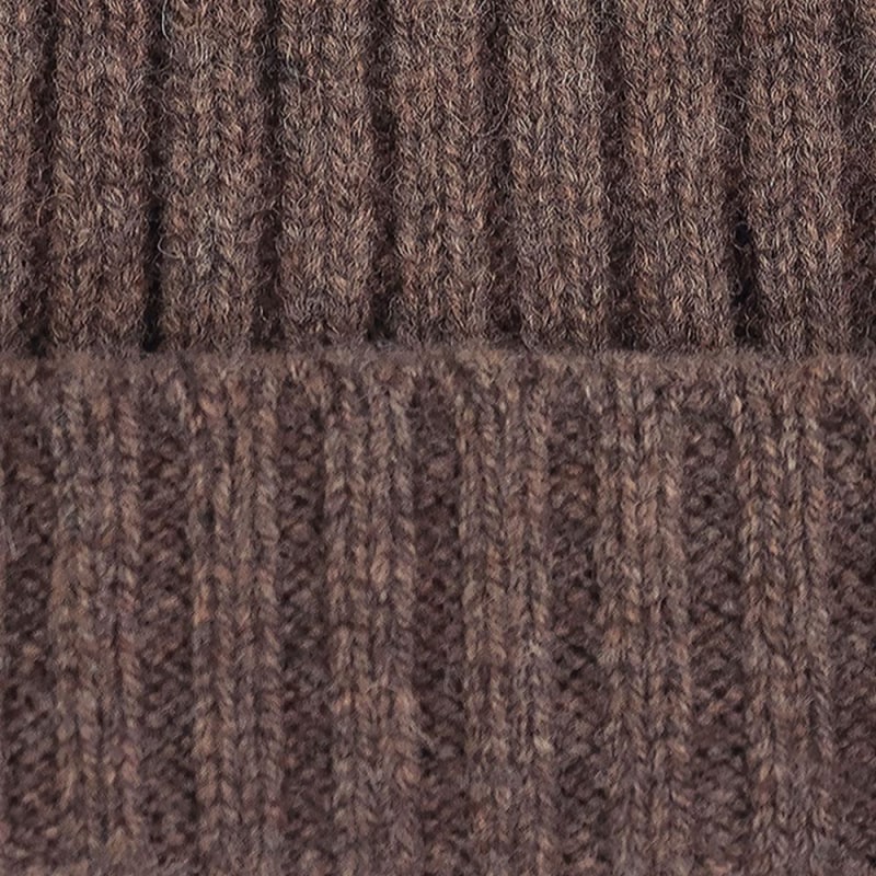 Thumbnail of Unisex Lambswool Ribbed Beanie - Tobacco image