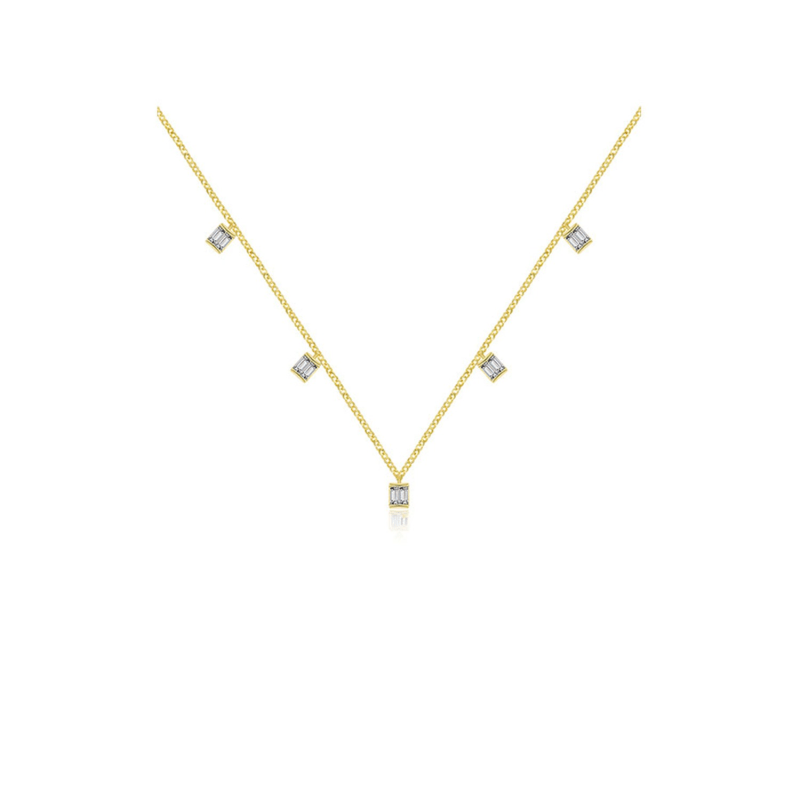 Thumbnail of 18K Yellow Gold Rhombus Shape Diamond Necklace / Choker image