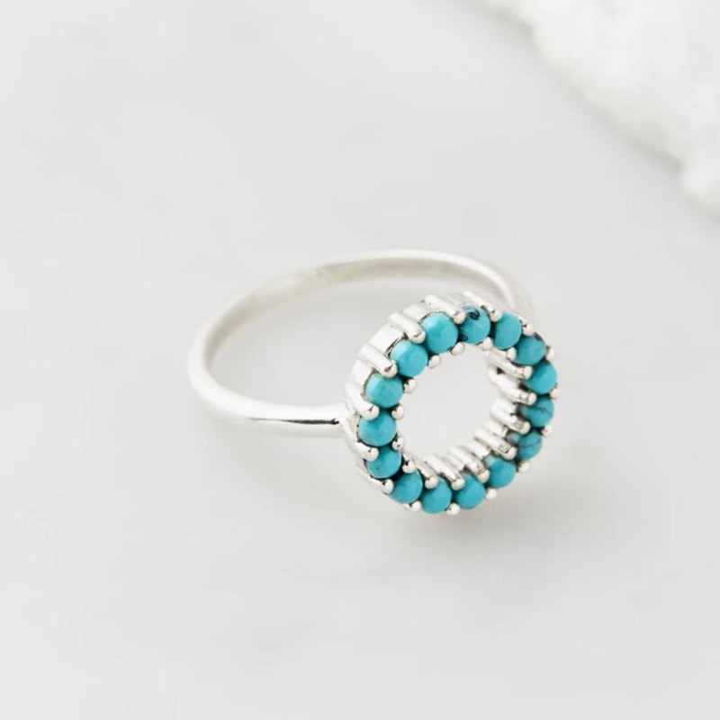 Thumbnail of Halo Radiance Silver Ring - Turquoise image