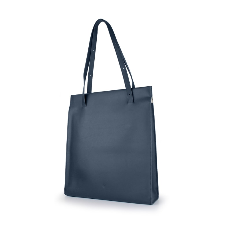 Navy leather tote on sale bag