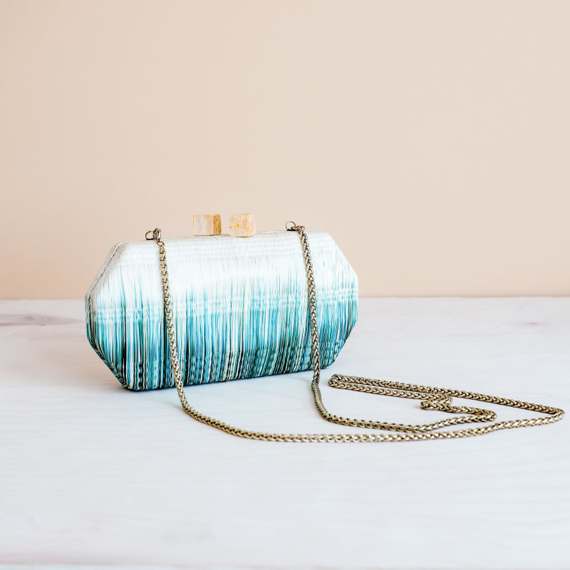 Thumbnail of Sarsuela Handwoven Clutch Teal image