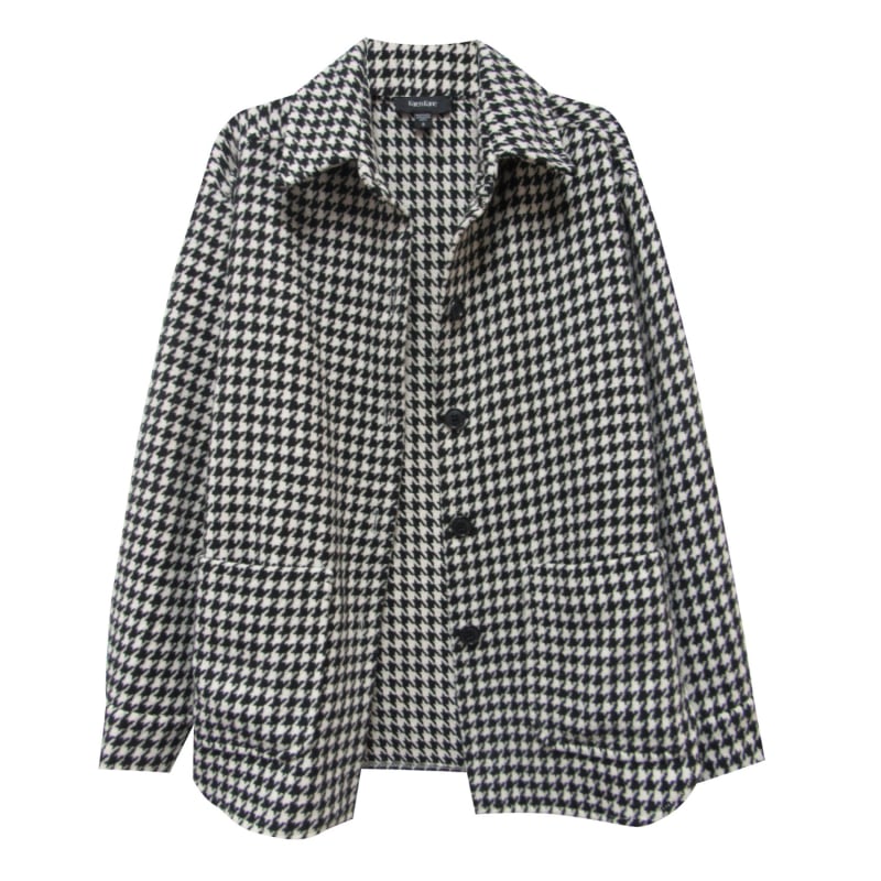 Houndstooth Shirt Jacket Karen Kane Wolf Badger