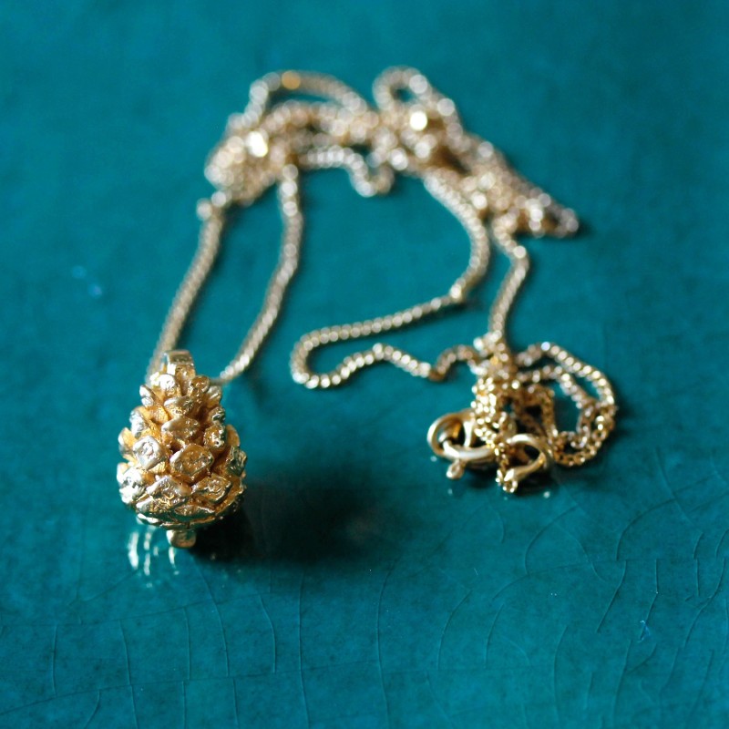 Thumbnail of Baby Pine Cone Necklace - Gold image