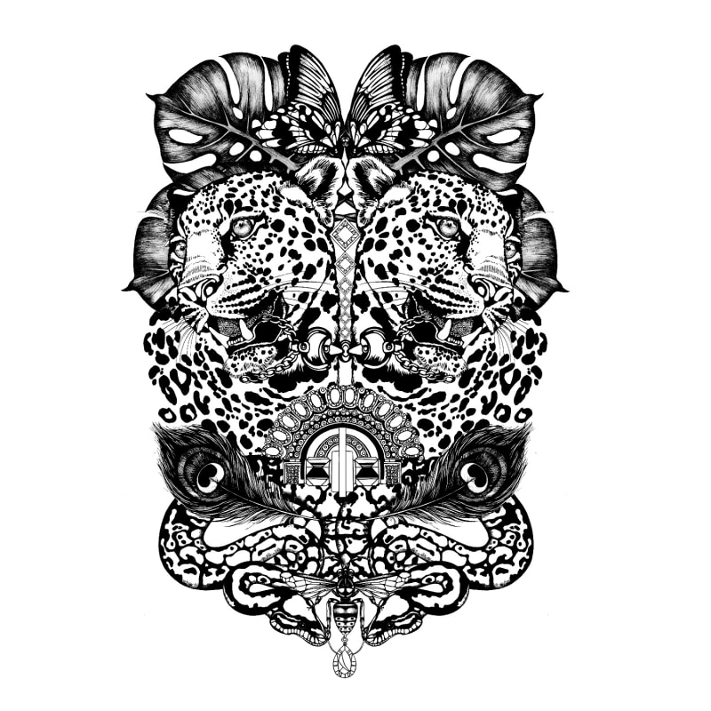 Thumbnail of 'Jewel & Jaguar' - Fine Art Print A4 image