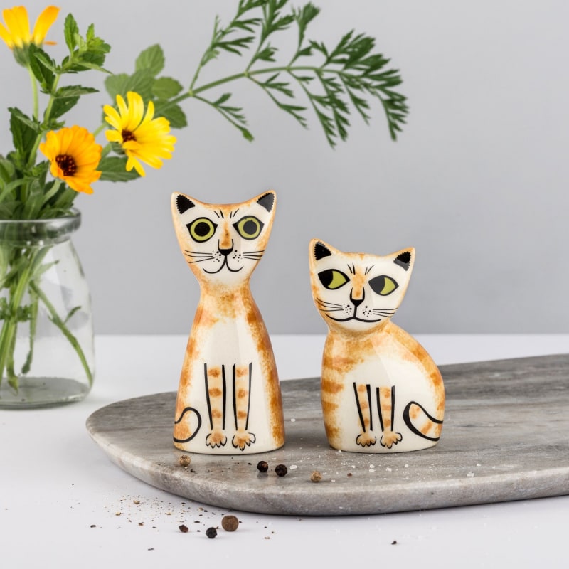 Thumbnail of Cat Salt & Pepper Shakers - Yellow & Orange image